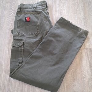 Wrangler Riggs Utility Pants Mens 36x32 Cargo Carpenter Grey Workwear